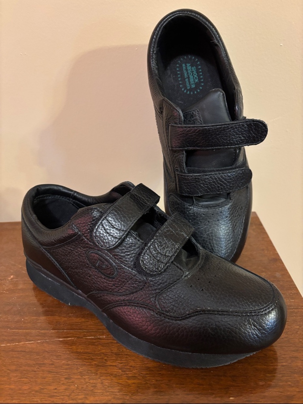 Propet Black Leather Velcro Comfort Sneakers